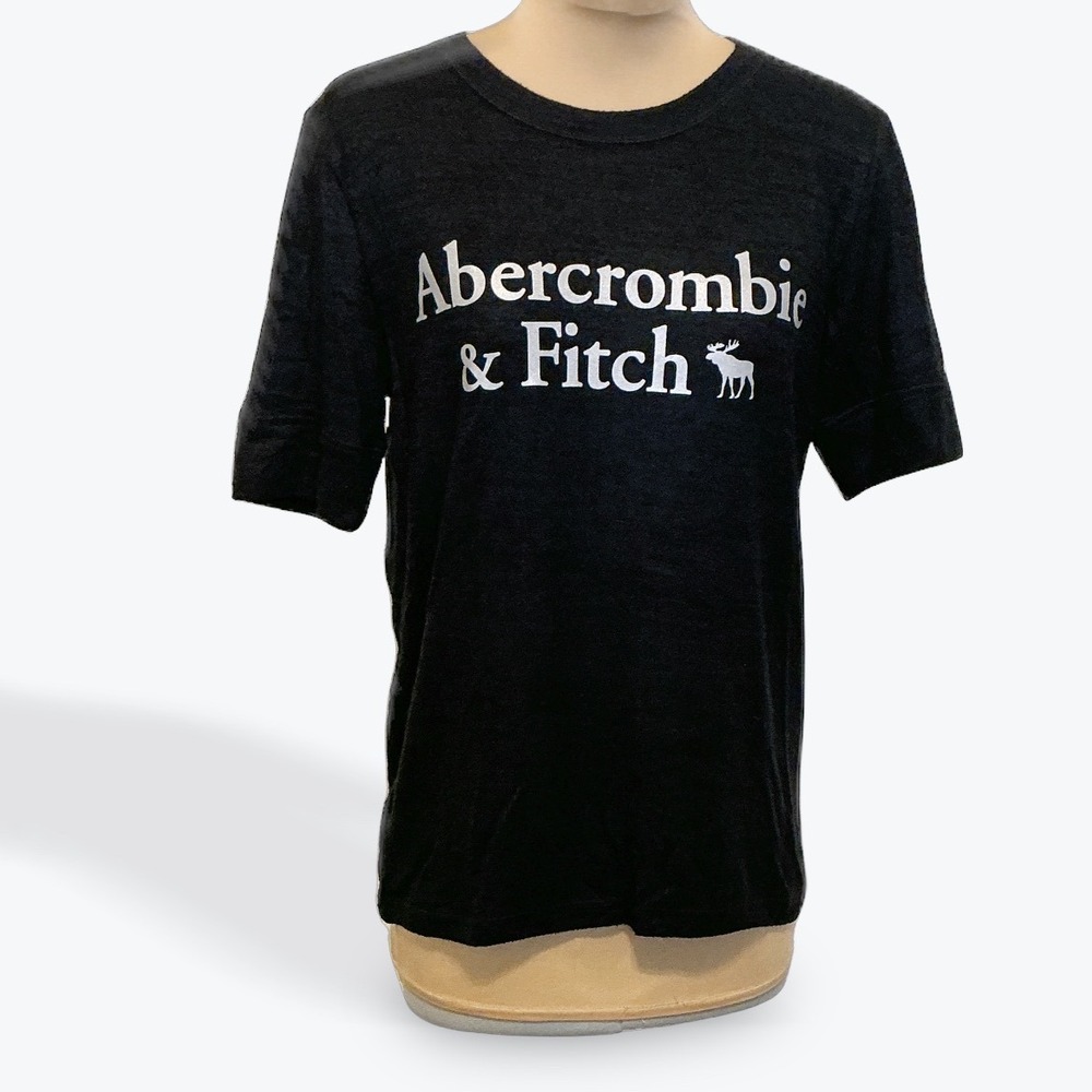 Abercrombie & Fitch Womens Black Short Sleeve Logo Soft‎ Stretchy T Shirt Size S